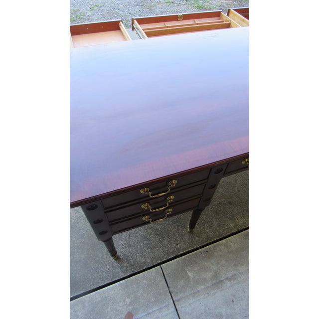 Amazing Mahogany Councill Executive Desk Designer For Sale - Image 14 of 18