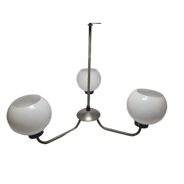 Art Deco Glass Chandelier, Poland, 1970s For Sale - Image 6 of 13