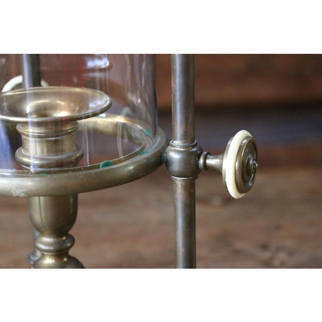 Vintage Pair of Chapman Brass & Glass Hurricane Candle Holders, 1985 For Sale In Los Angeles - Image 6 of 18