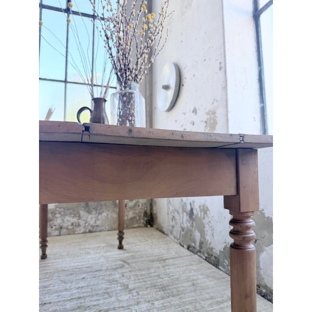 Cherrywood Farmhouse Bistro Table with Turned Legs, 1890s For Sale - Image 11 of 18
