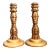 Vintage Inlaid Wood Candlesticks - A Pair For Sale