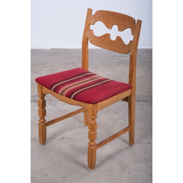 Wood Vintage Razor Blade Oak Dining Chairs by Henning Kjærnulf, 1960s, Set of 6 For Sale - Image 7 of 9
