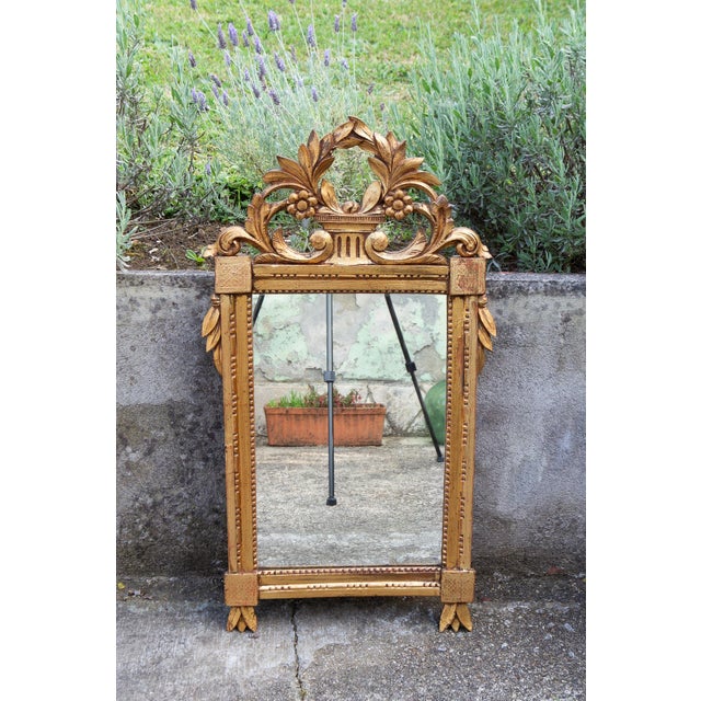 Gold Vintage French Gilt Wood Mirror, 1940s For Sale - Image 8 of 9