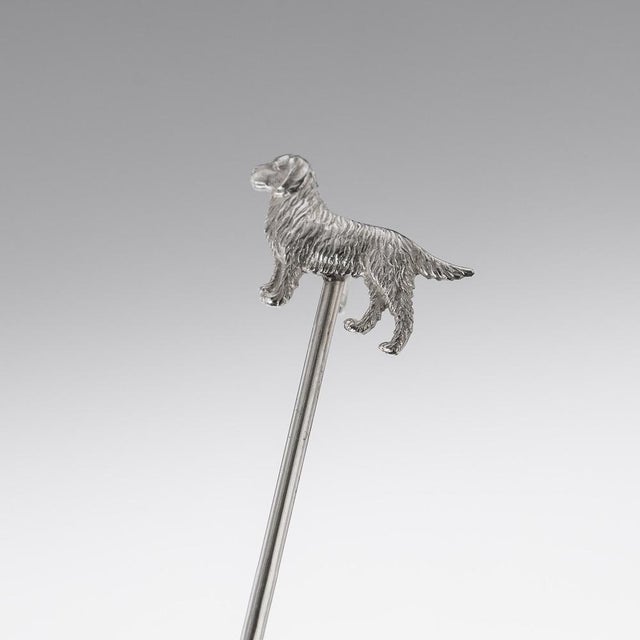 1930s 20th Century Silver Cased Cocktail Picks with Dog Breed Motif, 1934, Set of 6 For Sale - Image 5 of 11