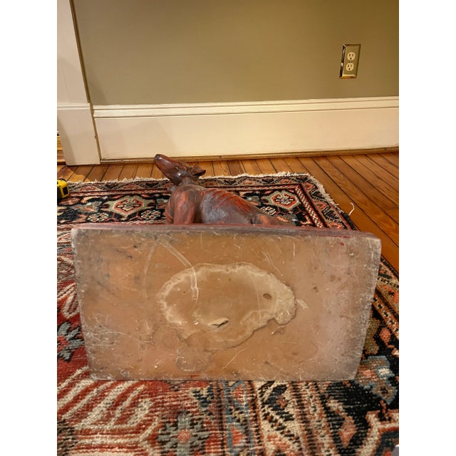 1970’s Hollywood Regency Style Life Size Whippet Dog Statue For Sale - Image 10 of 11