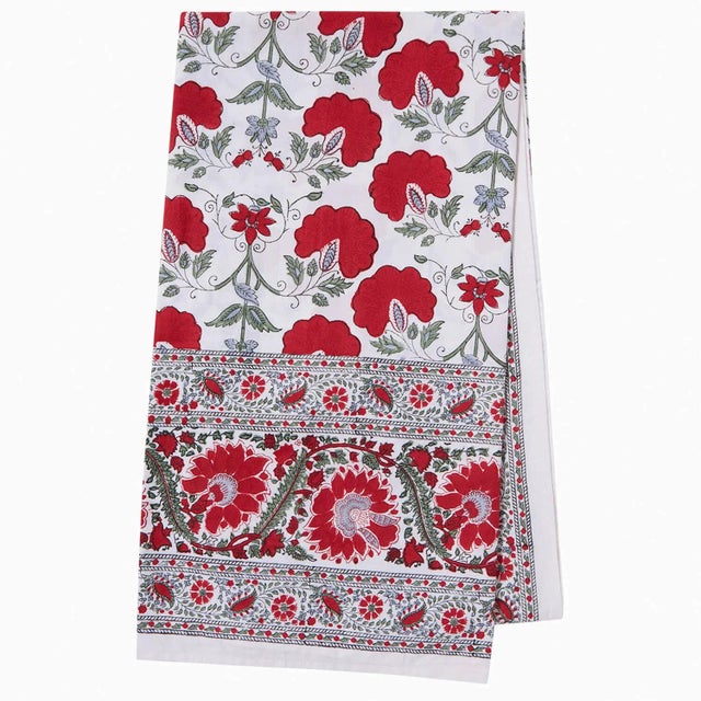 Not Yet Made - Made To Order Janvi 8-Seat Red Tablecloth For Sale - Image 5 of 5