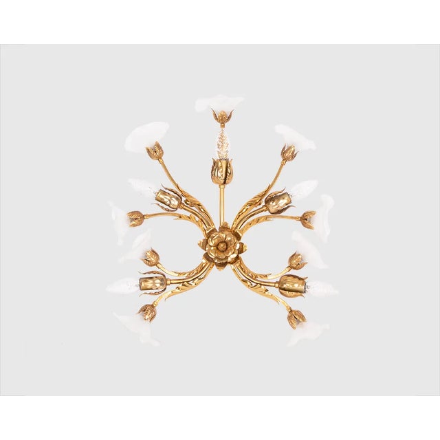 Introducing an extraordinary statement piece in luxury lighting: the magnificent large hans kögl wall sconce with glass...