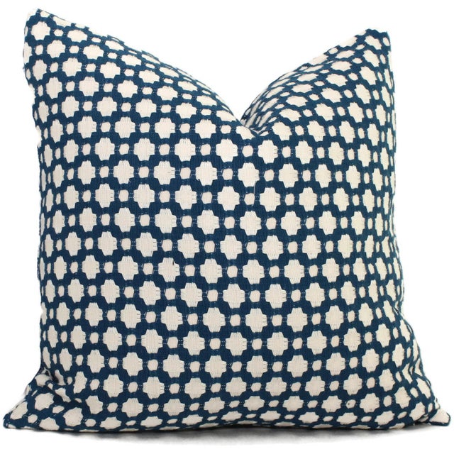 20" x 20" Schumacher Betwixt in Indigo Decorative Pillow Cover Chairish
