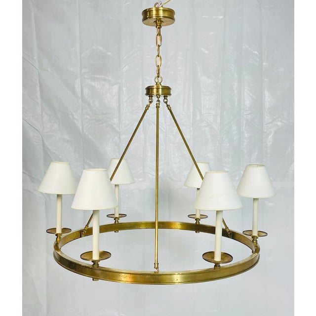 Vintage Chapman & Myers "Launceton" Brass Chandelier for Visual Comfort For Sale In Los Angeles - Image 6 of 18