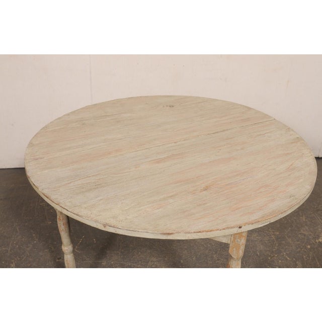 19th Century Swedish Painted Drop Leaf Wood Table For Sale - Image 11 of 11