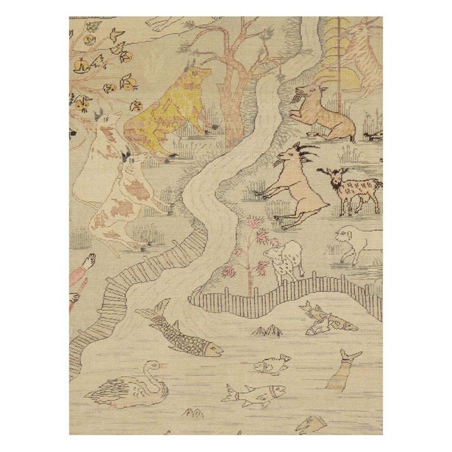 An antique Turkish Kayseri pictorial accent rug handmade during the mid-20th century. Measures: 5' 10" x 8' 11".