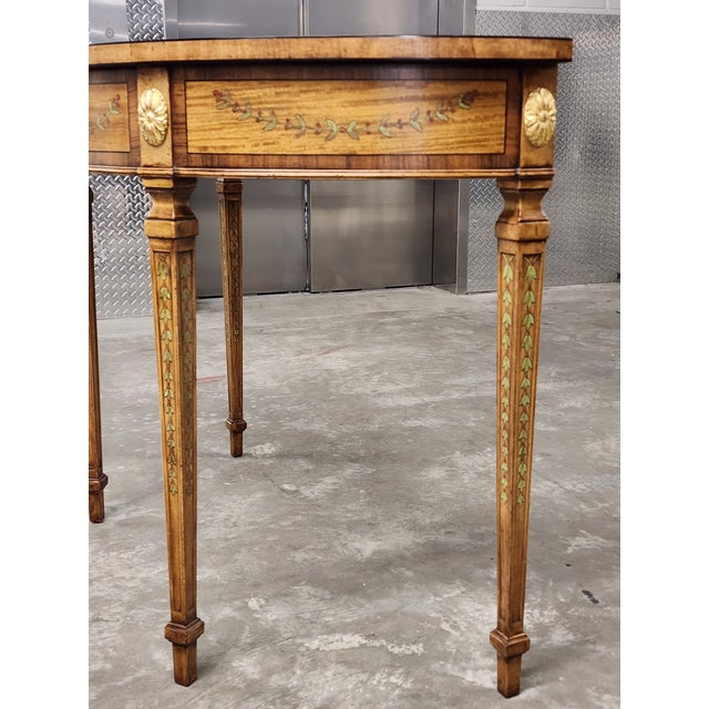 Vintage Maitland-Smith Adam Style Handpainted Demi-Lune Console Table For Sale In New York - Image 6 of 17
