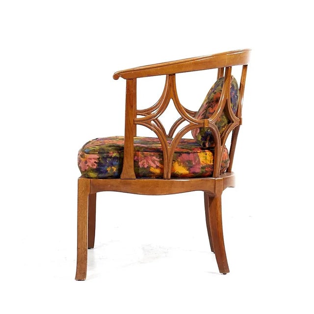 Mid 20th Century Billy Haines Mid Century Fruitwood Barrel Back Lounge Chairs - Pair For Sale - Image 5 of 12