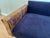 Burnt Orange 1960's MCM Sofa - Reupholstered in a Luxuriously Soft Black Chenille and a Burnt Orange/Tan/Brown Paisley Cotton Fabric For Sale - Image 8 of 11