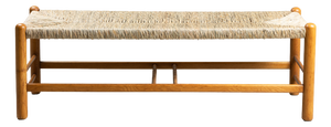 Raffia and Wood Bench, 1960s