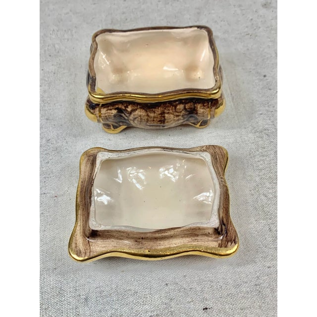 Brown Vintage Belgian Ceramic Deer Box For Sale - Image 8 of 13