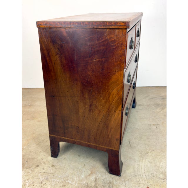 Wood Early 19th Century European Mahogany Inlaid Chest of Drawers Bachelor’s Chest For Sale - Image 7 of 12