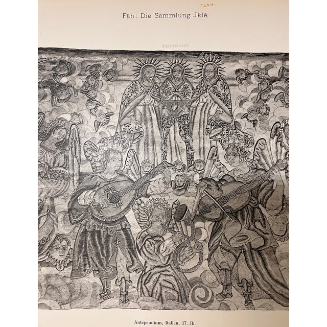 Illustration Antique Angel Musicians Embroidery Print For Sale - Image 3 of 8