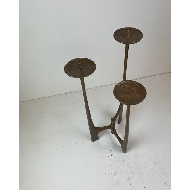 Metal Brutalist Floor Candleholder by Michael Harjes, Germany, 1960 For Sale - Image 7 of 15