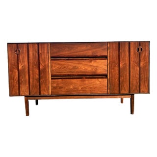 Fully-Refinished Mid Century Stanley Credenza For Sale