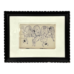 Original German Expressionist Drawing Ernst Ludwig Kirchner Women Dancing, c.1905-1915
