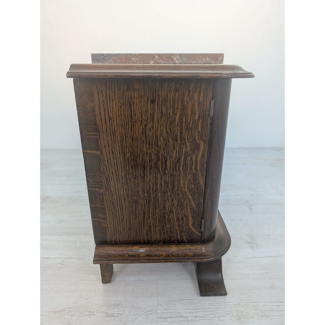 Art Deco Oak Cabinet with Marble For Sale - Image 9 of 13