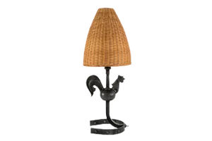 Wrought Iron Rooster Table Lamp, 1950s