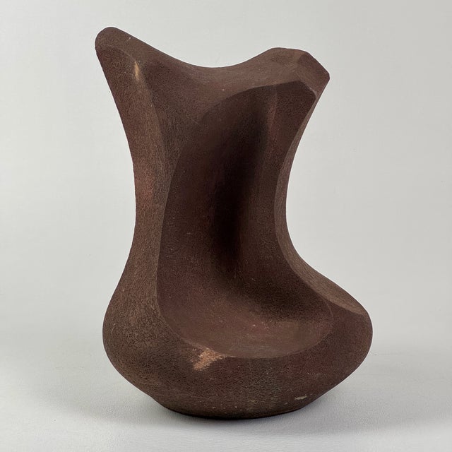 1980s 1980s Ruth Dian Pumphrey Untitled Towering Ceramic Sculpture in Deep Brown For Sale - Image 5 of 9