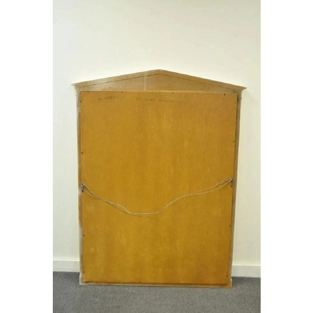 Beige Vintage Hollywood Regency Neoclassical Brass Ring Cream Painted Wall Mirror For Sale - Image 8 of 10