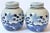 Contemporary hese are a set of beautiful indigo blue and bone white Chinoiserie Ginger Jars with a landscape and a Chinese...