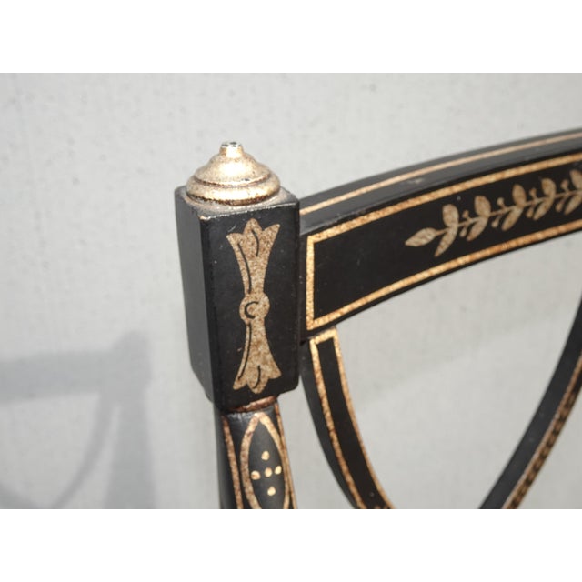 Pair of Vintage French Style Hand Painteded Cane Arm Chairs For Sale In Los Angeles - Image 6 of 12