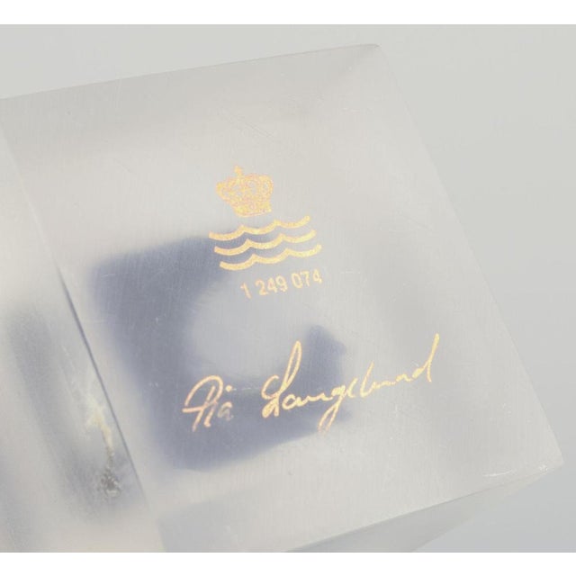 Glass Monkey Figure in Bisquit on Glass Base by Pia Langelund for Royal Copenhagen For Sale - Image 7 of 8