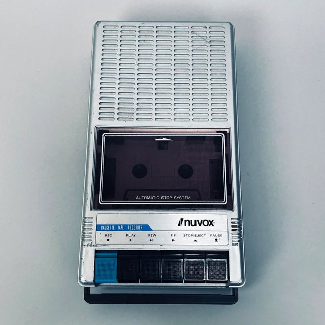 Cool portable cassette recorder machine, serious 80's vibes perfect for a prop or film production. Chairish sells...