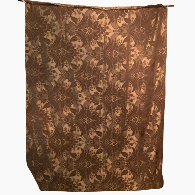 Italian Damask Silk Fabric Brown and Gold 1 Yard For Sale - Image 11 of 12