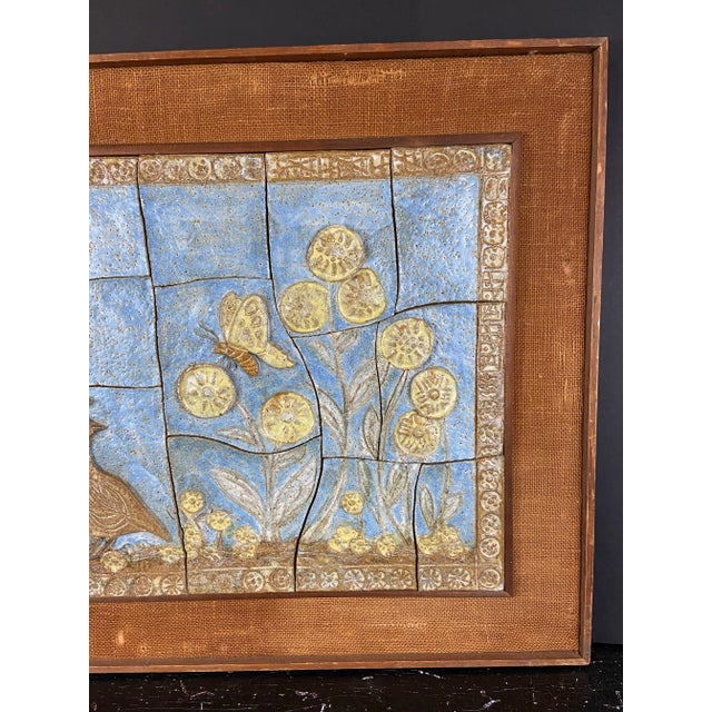 Mediterranean Sculptural Pottery Tile Scene, Framed For Sale - Image 3 of 9