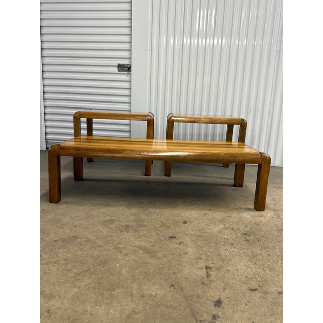 1960s Mid-Century Modern Lane Oak/Maple/Walnut Coffee Table • Marked With Serial # For Sale - Image 9 of 10