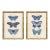 Reproduction Vintage Blue Butterfly Art Print Set (Set of 2), Framed For Sale