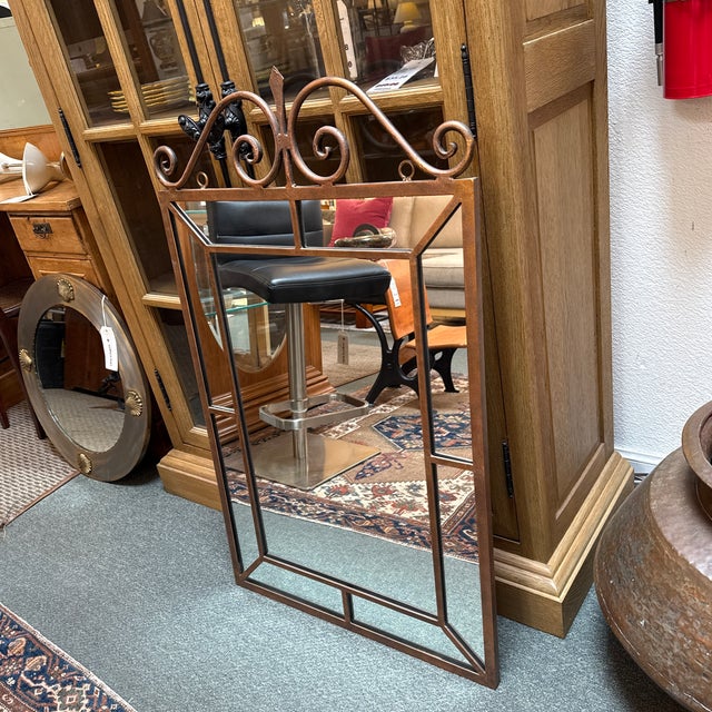 Tuscan Tuscan Style Scrollwork Iron Wall Mirror, Vintage For Sale - Image 3 of 12
