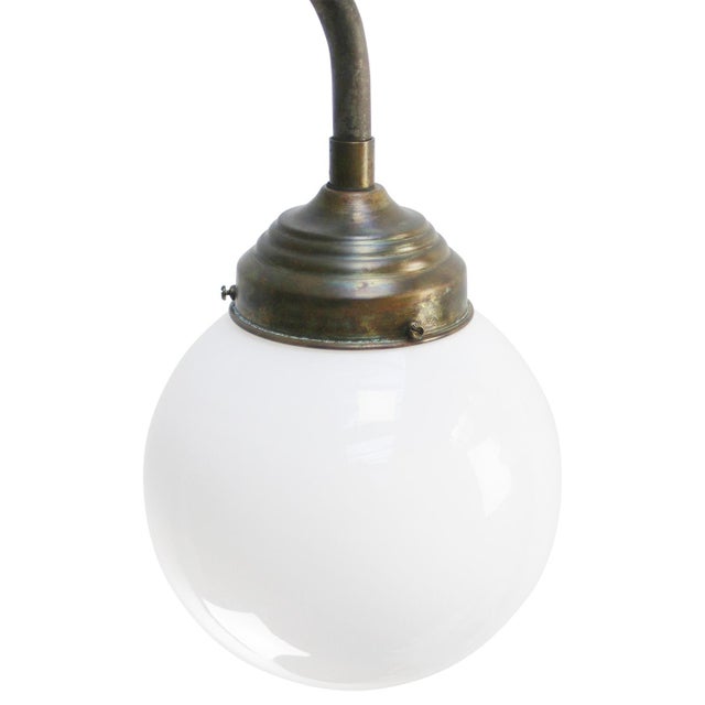 1960s Vintage White Opaline Glass and Cast Iron Sconce For Sale - Image 5 of 9