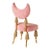 1980s Crescent Back Chair in Blush Velvet With Tassel Legs - Vintage Furniture For Sale