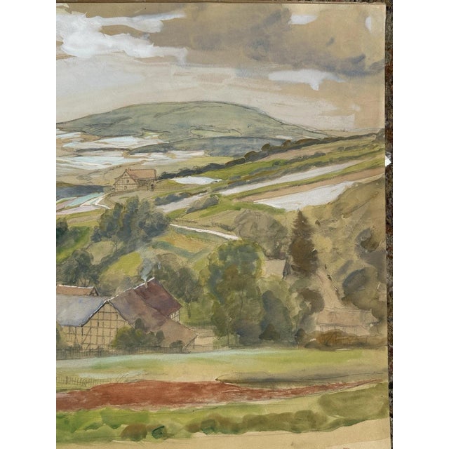 Heinrich Pforr, Wide Valley, Watercolor on Paper For Sale - Image 10 of 13
