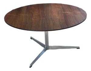 1950s Rosewood Round Coffee Table by Arne Jacobsen for Fritz Hansen