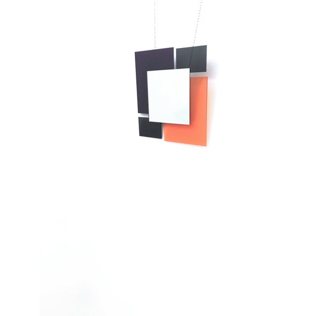 Glass Postmodern Black and Orange Wall Mirrors attributed to Ettore Sottsass, 1980s, Set of 2 For Sale - Image 7 of 10