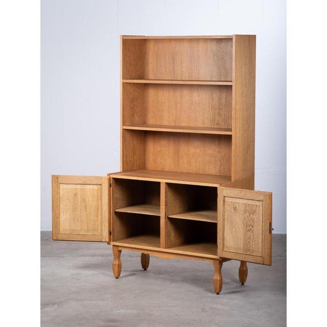 Brutalist Oak Bookcase by Henning Kjærnulf, Denmark, 1960s For Sale - Image 4 of 10
