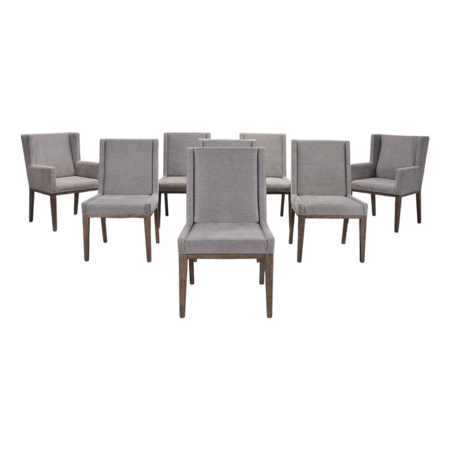 Set of Eight Bernhardt "Linea" Cerused Ash Dining Chairs For Sale