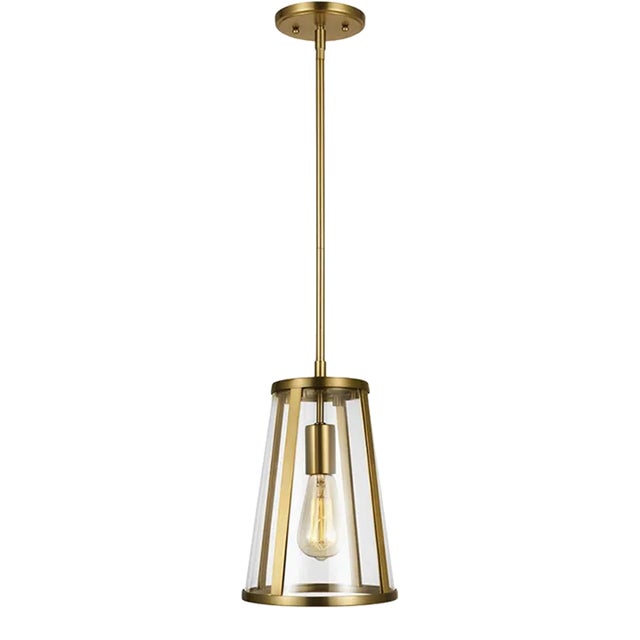 Sean Lavin By Visual Comfort Studio Harrow Mini Pendant in Burnished Brass For Sale