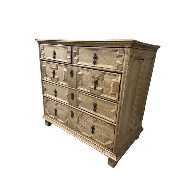 English 18th Century English Bleached Oak Chest of Drawers For Sale - Image 3 of 7