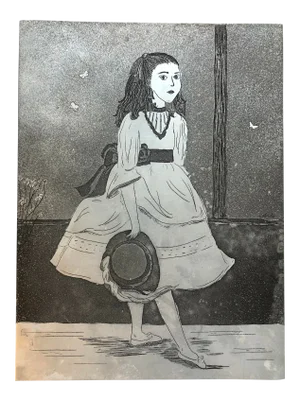 Mariko Braswell Etching Metal Printing Plate 1982