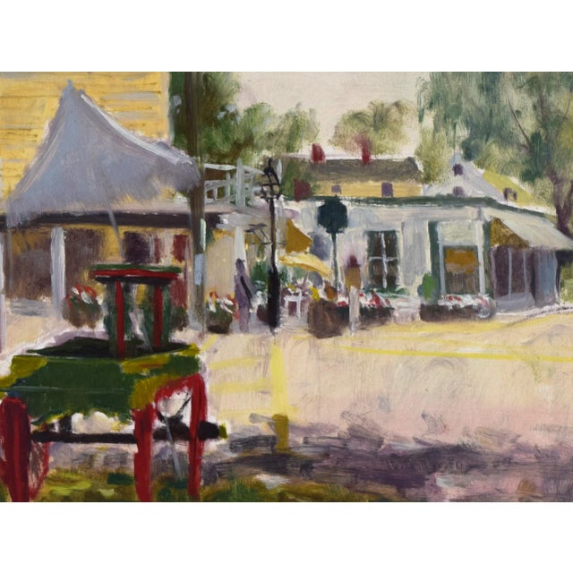 Mid 20th Century Vintage American Impressionist Landscape/Cityscape Painting of a Downtown by Harry Barton For Sale - Image 5 of 7