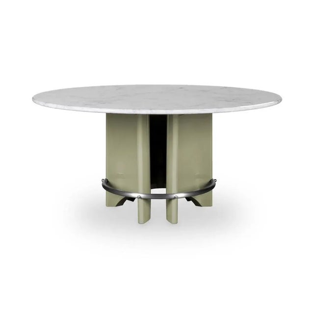 Meyer table by royal stranger dimensions: d 160 x w 160 x h 75 cm. Materials: carrara marble with polished finish,...